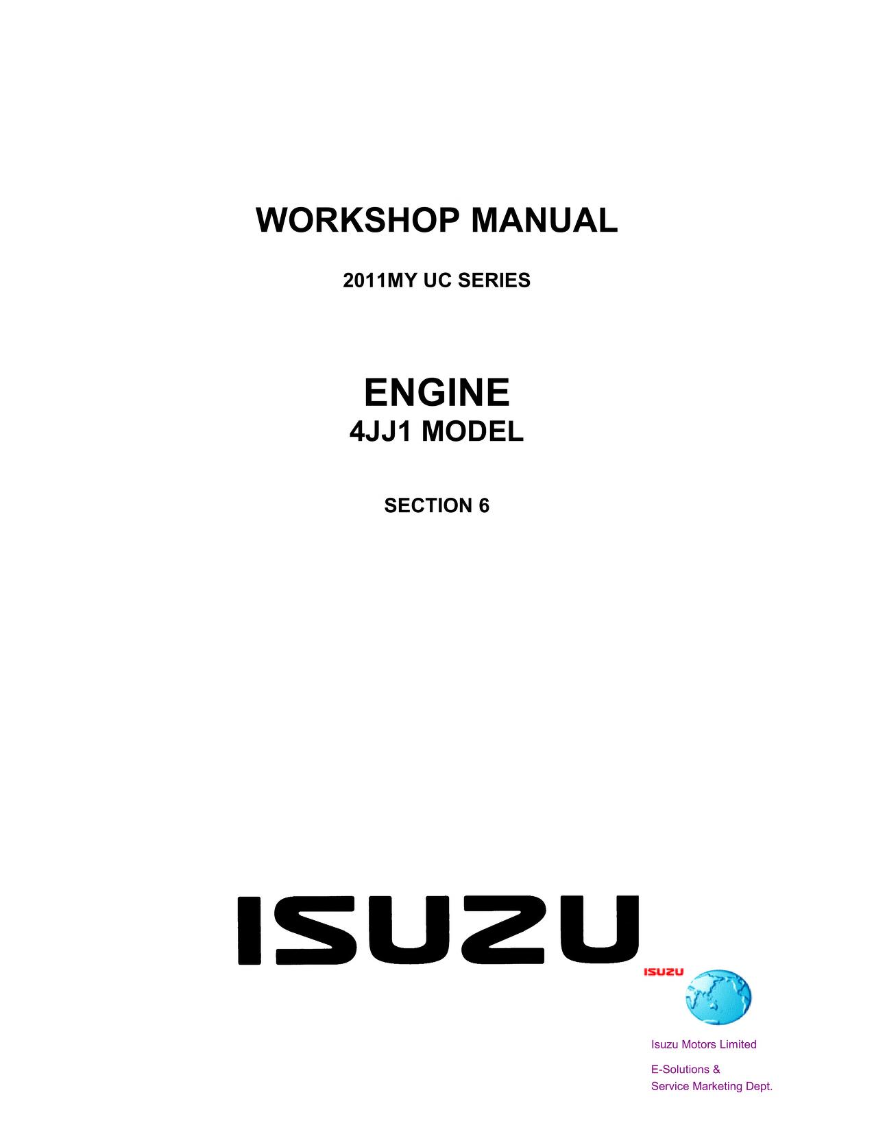 ISUZU D-MAX 2011 4JJ1 ENGINE SERVICE  (PDFy mirror) : Free  Download, Borrow, and Streaming : Internet Archive